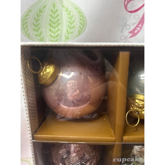 Cupcakes & Cashmere Style Glass Pastel color Christmas Ornaments - Picture 2 of 6